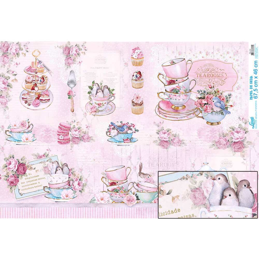 PAPEL DE SEDA - COLECAO CHA SHABBY CHIC PSL-10