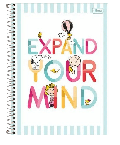 CADERNO ESPIRAL SNOOPY 80 FOLHAS EXPAND YOUR MIND