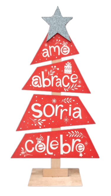 ARVORE NATAL AME ABRACE SORRIA CELEBRE