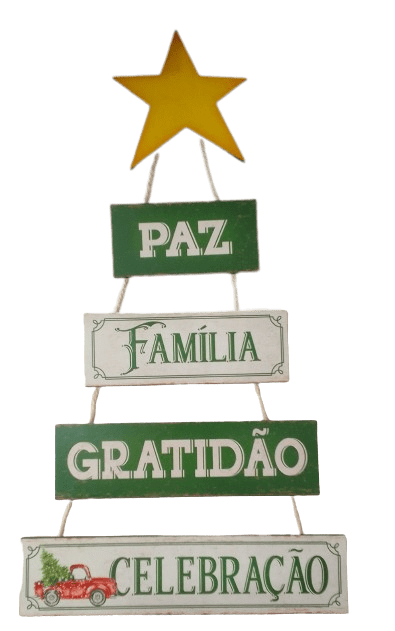 PLACA ARVORE DE NATAL PAZ FAMILIA 6MM