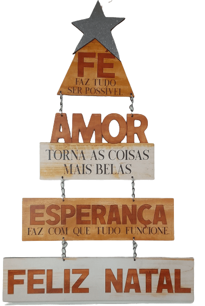 PLACA ARVORE NATAL FÉ FAZ TUDO SER POSSIVEL 3MM