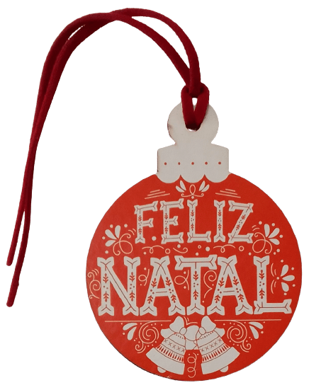 TAG DECORATIVA BOLA FELIZ NATAL
