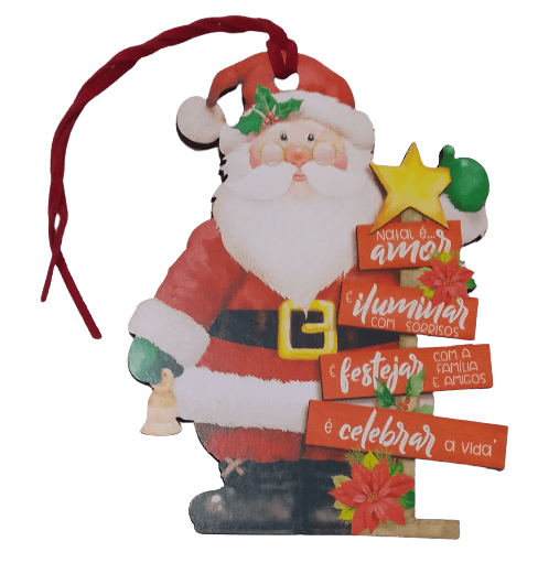 TAG DECORATIVA PAPAI NOEL COM ARVORE