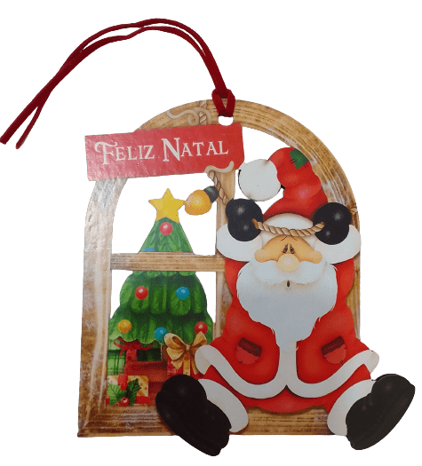 TAG DECORATIVA PAPAI NOEL JANELA