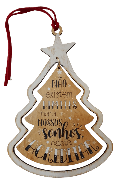 TAG DECORATIVO ARVORE DE NATAL NÃO EXISTEM LIMITES