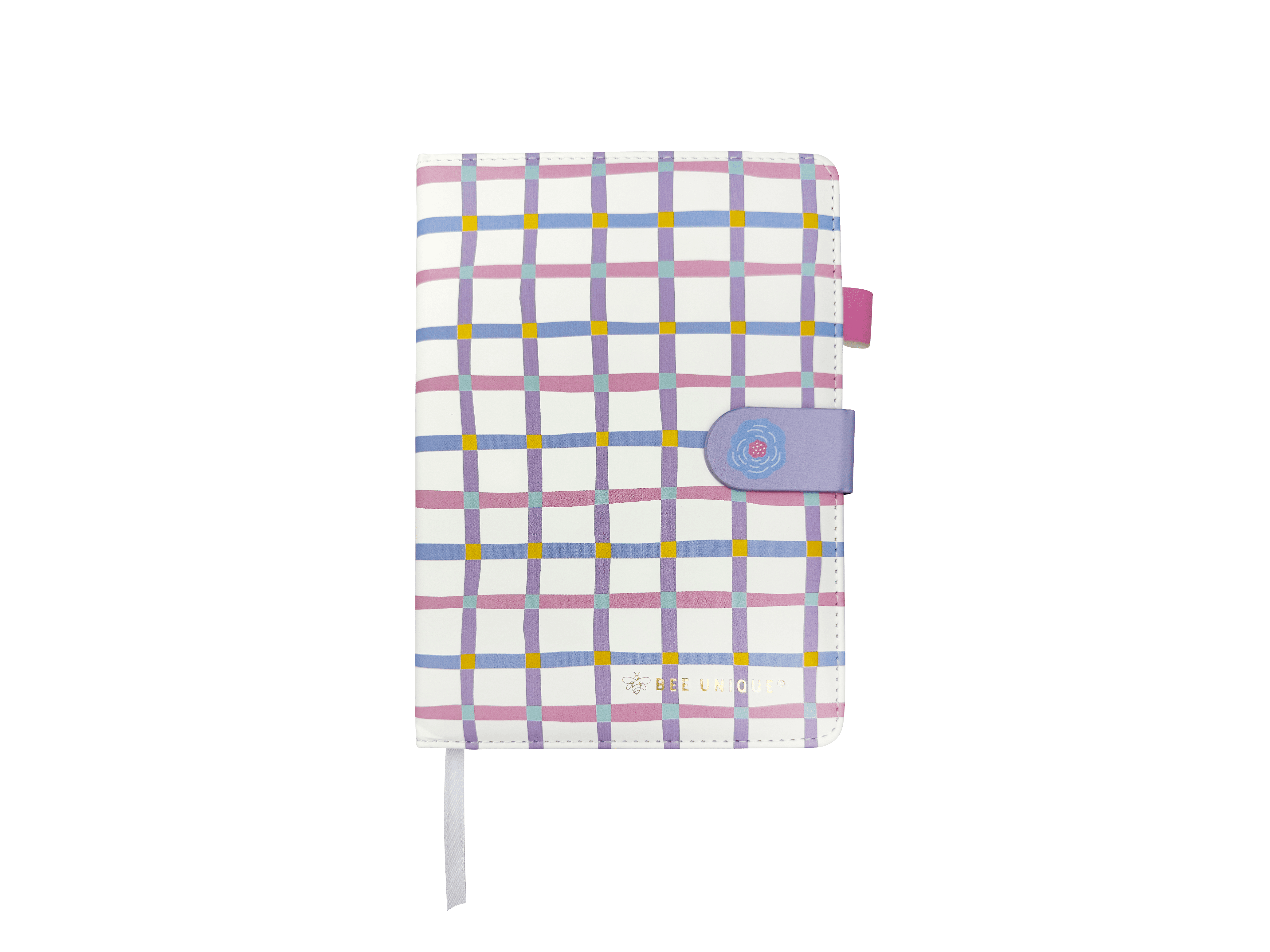 CADERNO A5 CAPA PU FECHO D GRID 80FOLHAS