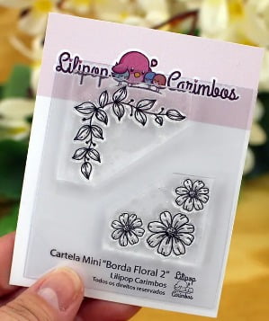 CARIMBO MINI SILICONE - BORDA FLORAL 2