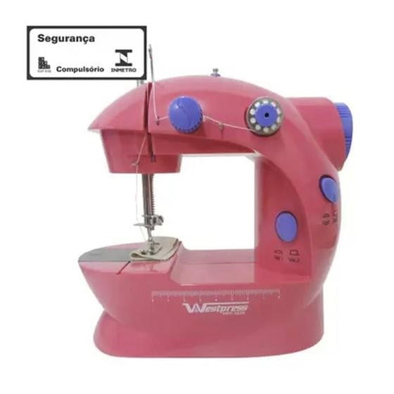 MINI MAQUINA DE COSTURA BIVOLT ROSA