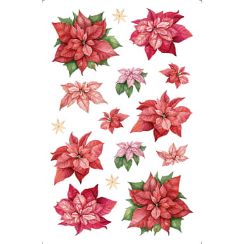 TRANSFER DE IMAGEM SMALL NATAL  - 9,8 X 15 CM POINSETIAS TISN-014