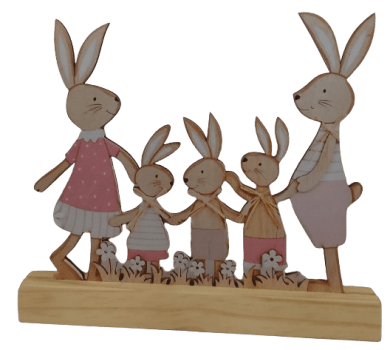 FAMILIA COELHO ROSA BASE PINUS