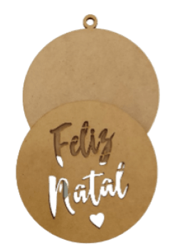 APLIQUE MDF BOLA FELIZ NATAL