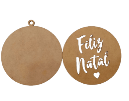 APLIQUE MDF BOLA FELIZ NATAL