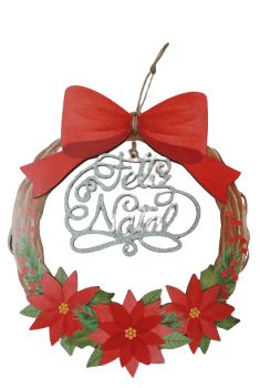 GUIRLANDA LAÇO FELIZ NATAL GLITTER