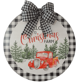 PLACA WELCOME TO CHRISTMAS FARM