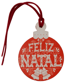 TAG DECORATIVA BOLA FELIZ NATAL