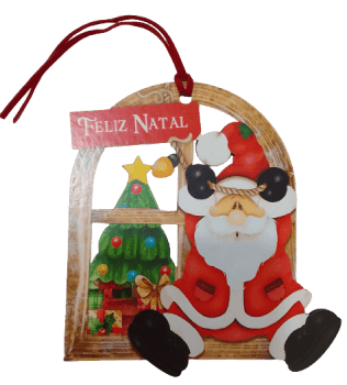 TAG DECORATIVA PAPAI NOEL JANELA