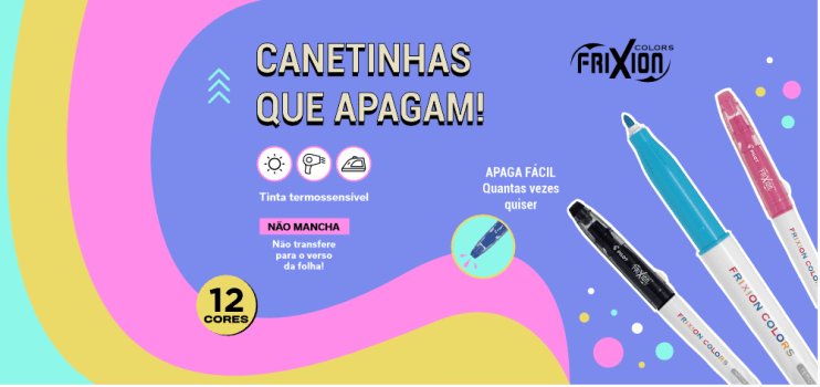 CANETA FRIXION COLORS PRETA