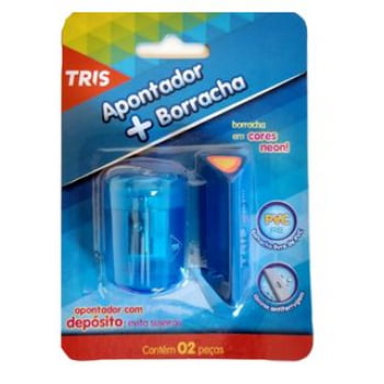 APONTADOR + BORRACHA TRIO 2 PCS CART