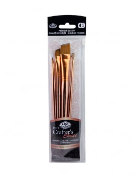 KIT CRAFTERS CHOICE PRO ROSE GOLD 4 PINCEIS ANGULARES - RCC PRO101