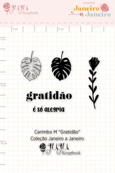 CARIMBO M GRATIDAO - COLECAO JANEIRO A JANEIRO - JUJU SCRAPBOOK