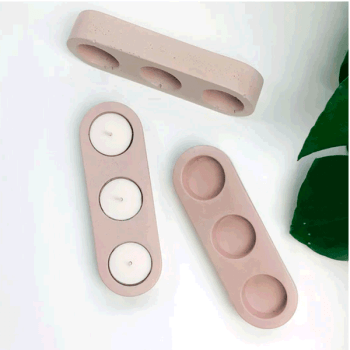 MOLDE DE SILICONE PORTA VELA 3 ESPAÇOS